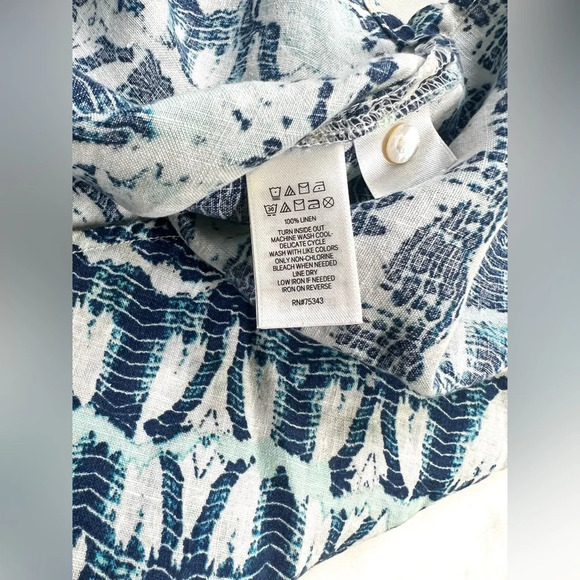 NICOLE MILLER Navy and aqua 💯 Linen halter neck mini dress size M. - Picture 10 of 12